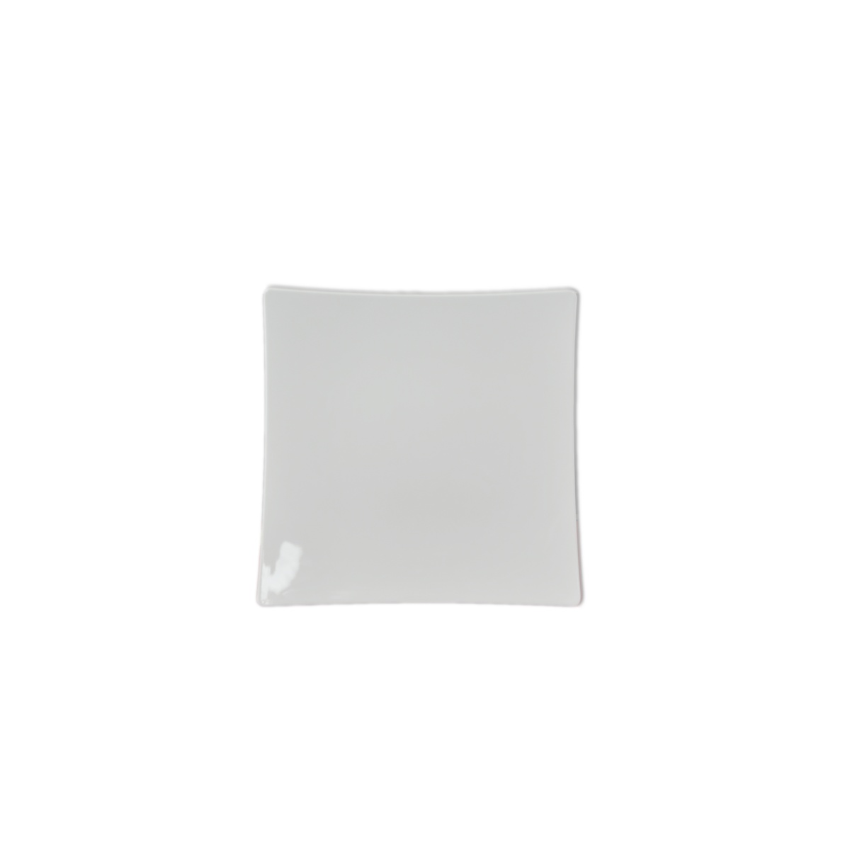 Thunder Group 24010WT white square melamine flare plate, top-down view