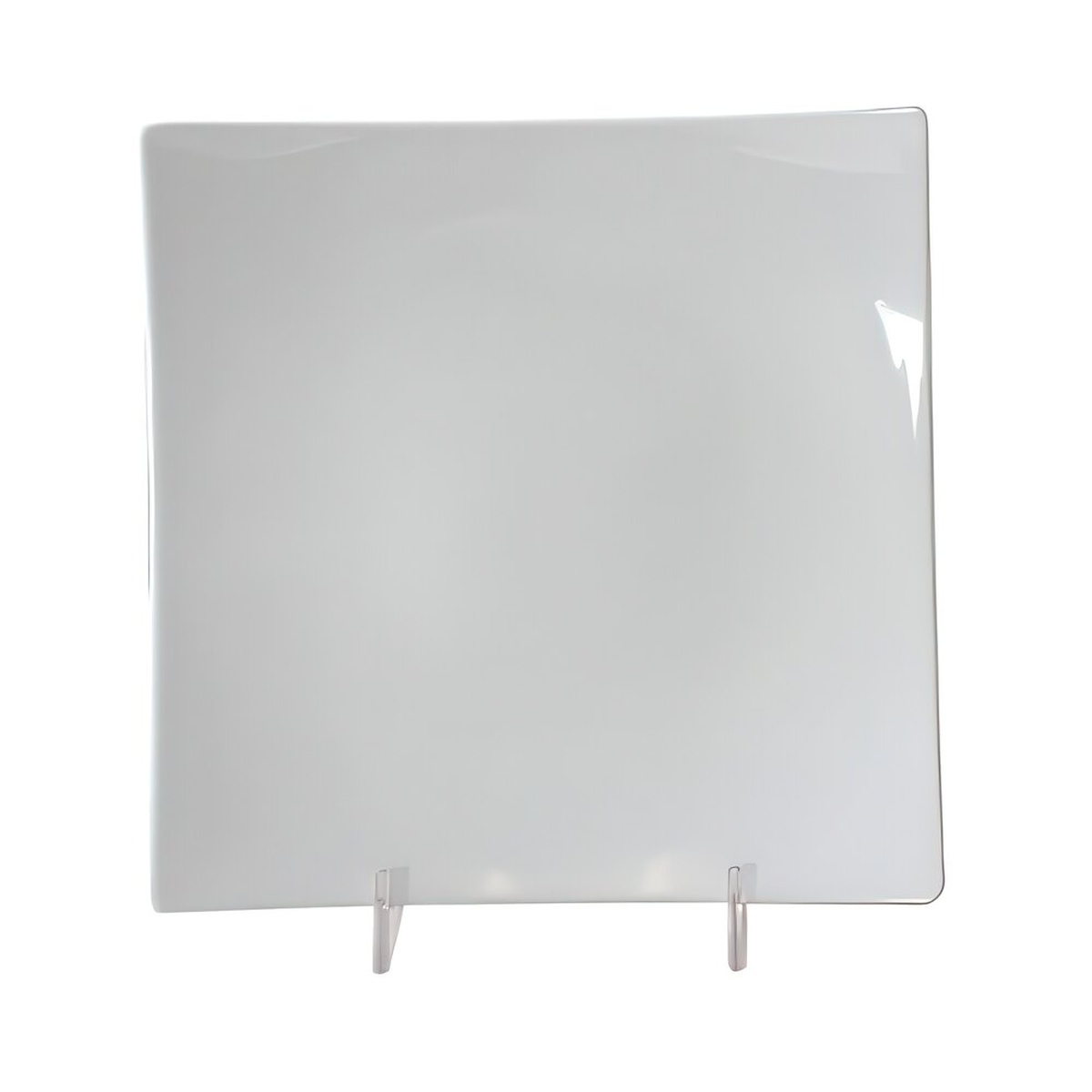 Thunder Group 24012WT classic white square flare melamine plate, 12-3/8 inch, front view on white background