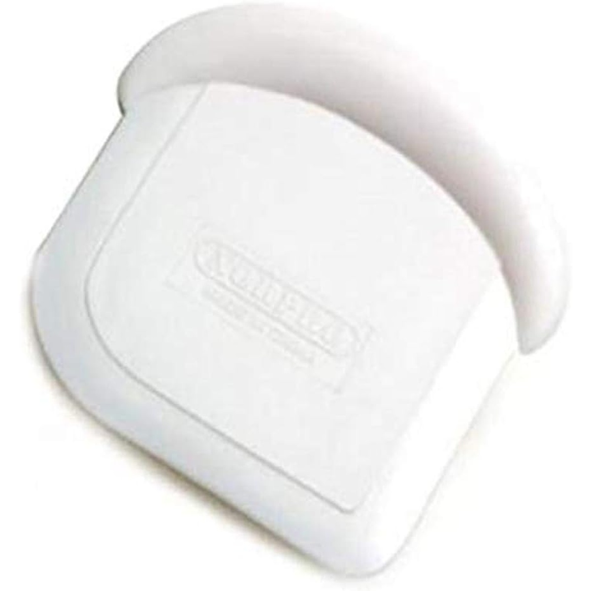 Norpro 246D My Favorite Scraper Spatula in white hard plastic with curved ergonomic handle