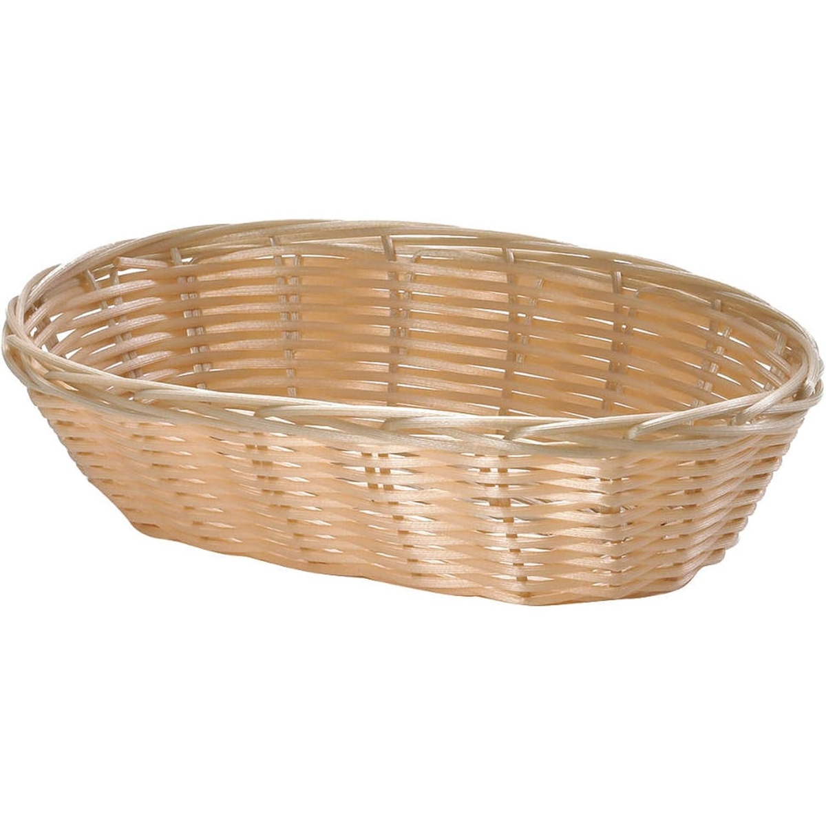 TableCraft 2474 oval handwoven polypropylene cord basket in natural tan color