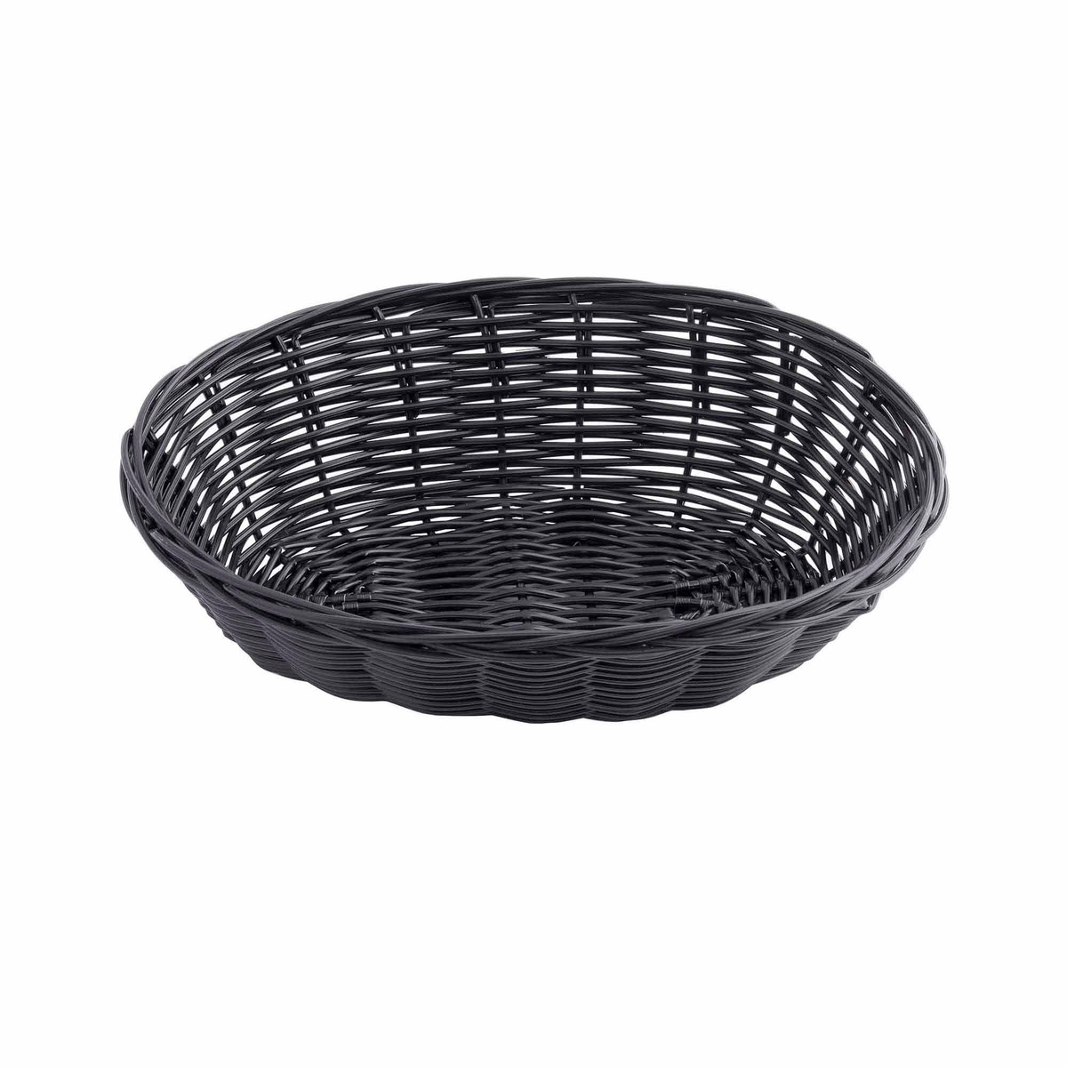 TableCraft 2474 black oval woven basket front profile view