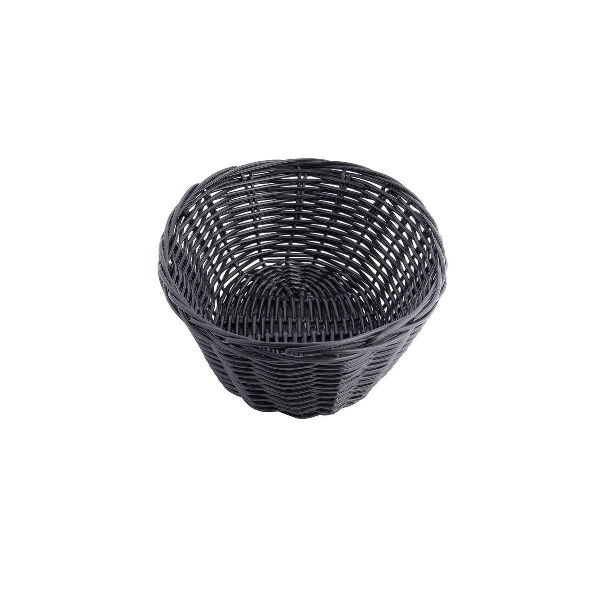 TableCraft 2474 black oval woven basket top-down interior view