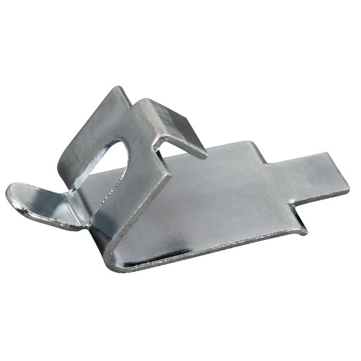 AllPoints 261877 zinc-plated steel shelf clip for square slot pilaster, silver finish