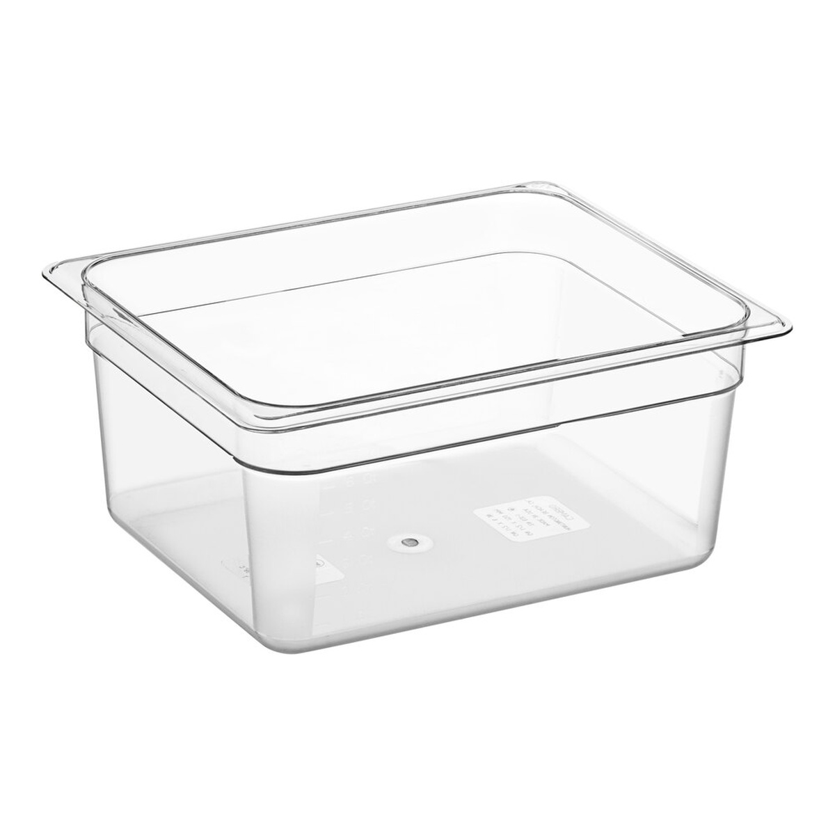 Cambro 26CW135 half-size 6-inch deep clear polycarbonate food pan with uniform flange, shown on white background