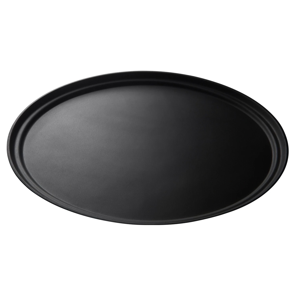 Cambro Camtread oval serving tray angled view showing molded rim and non-skid texture