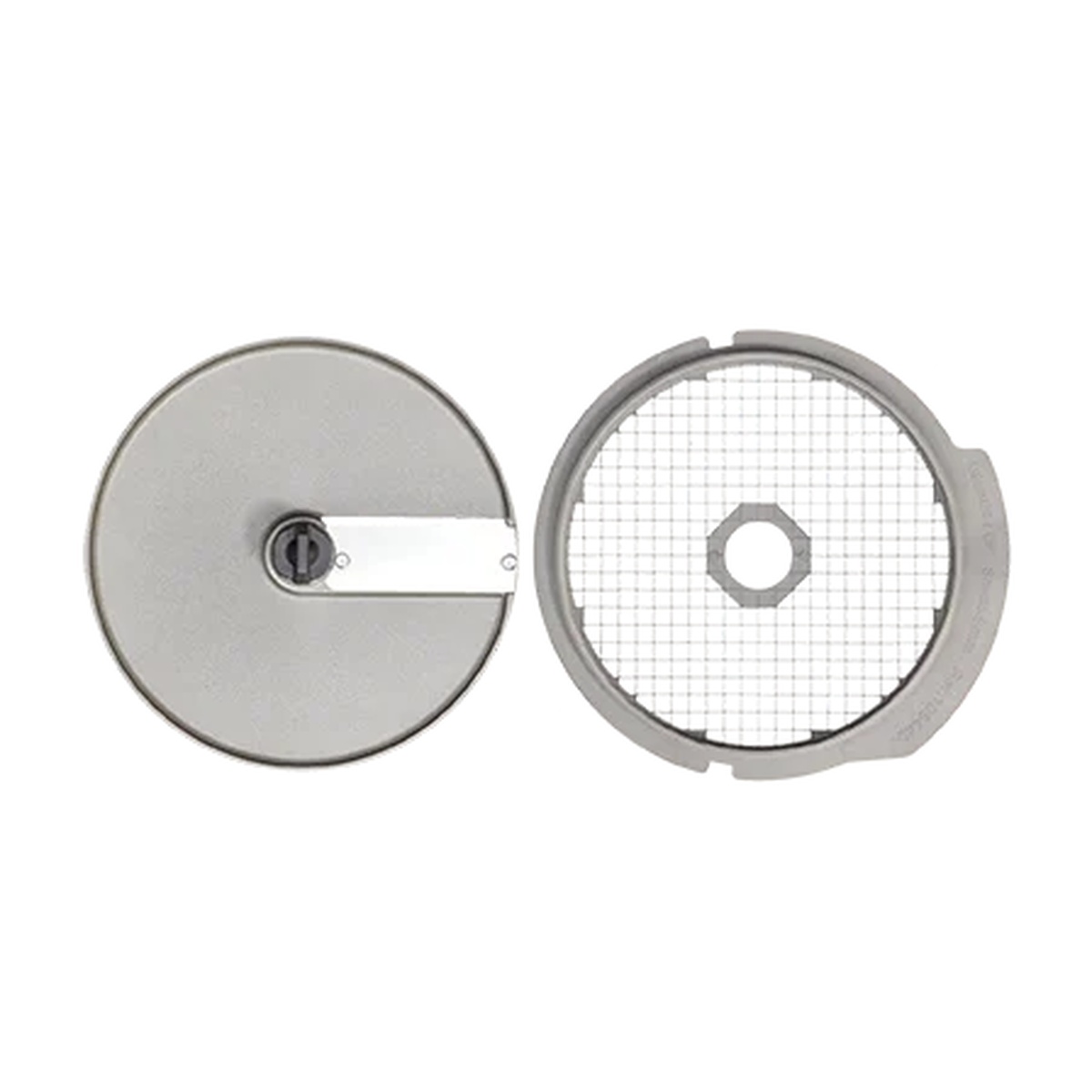 Close-up of Robot Coupe dicing disc and grid