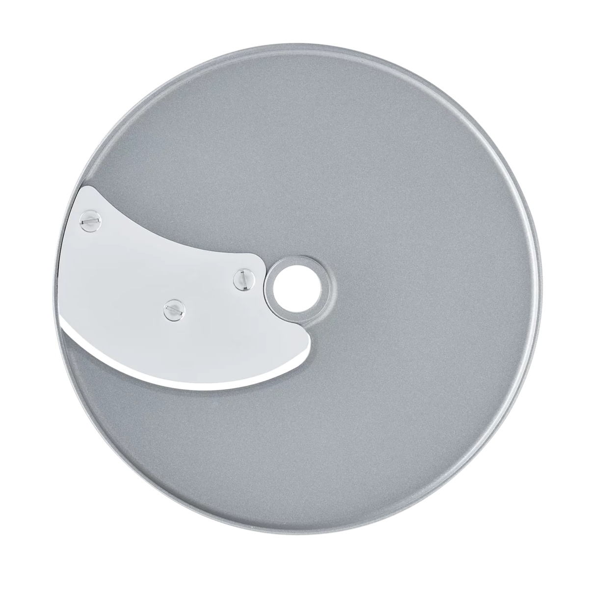 Rear view of Robot Coupe slicing disc showing blade mounting configuration