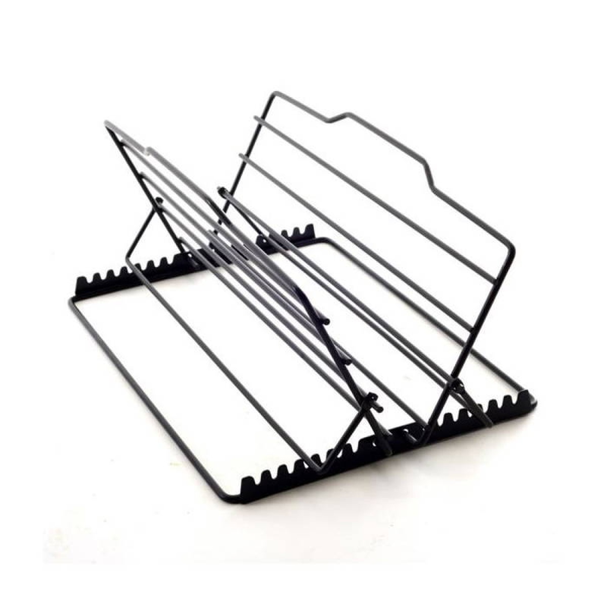 Norpro adjustable nonstick roasting rack shown in angled V-position on white background