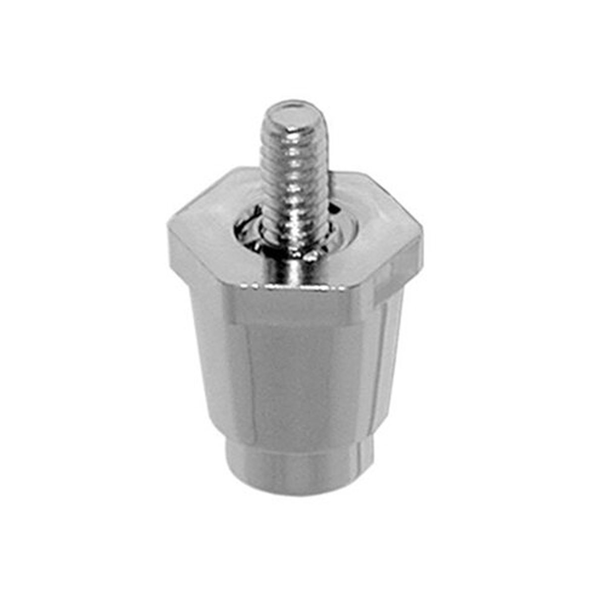 AllPoints 281125 chrome plastic adjustable equipment leg with round foot and threaded stud mount