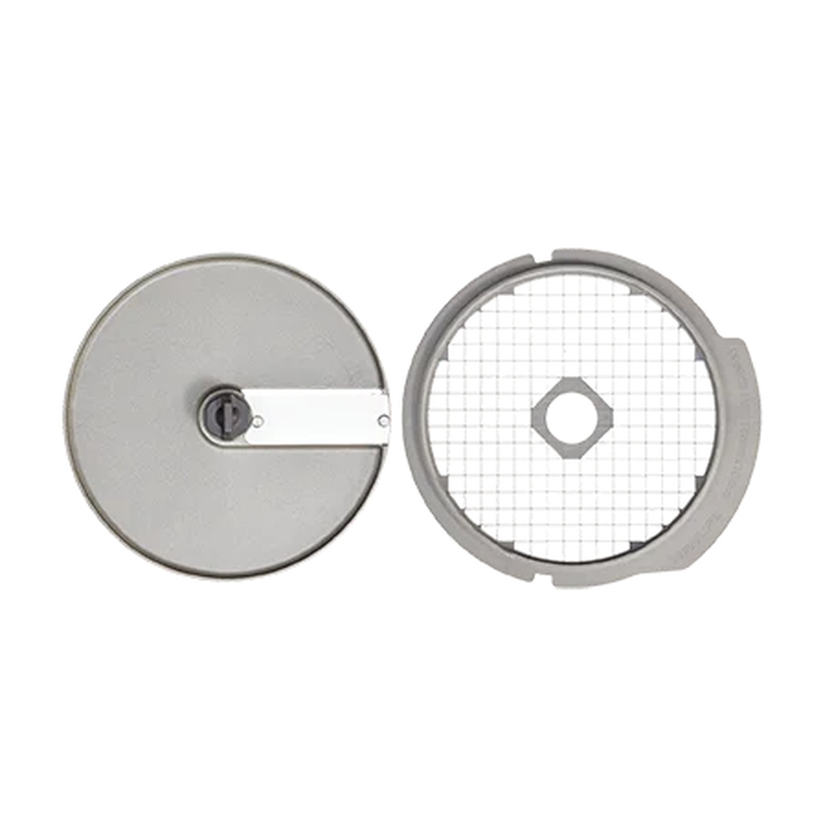 Robot Coupe 28112W dicing kit showing slicing disc and dicing grid components