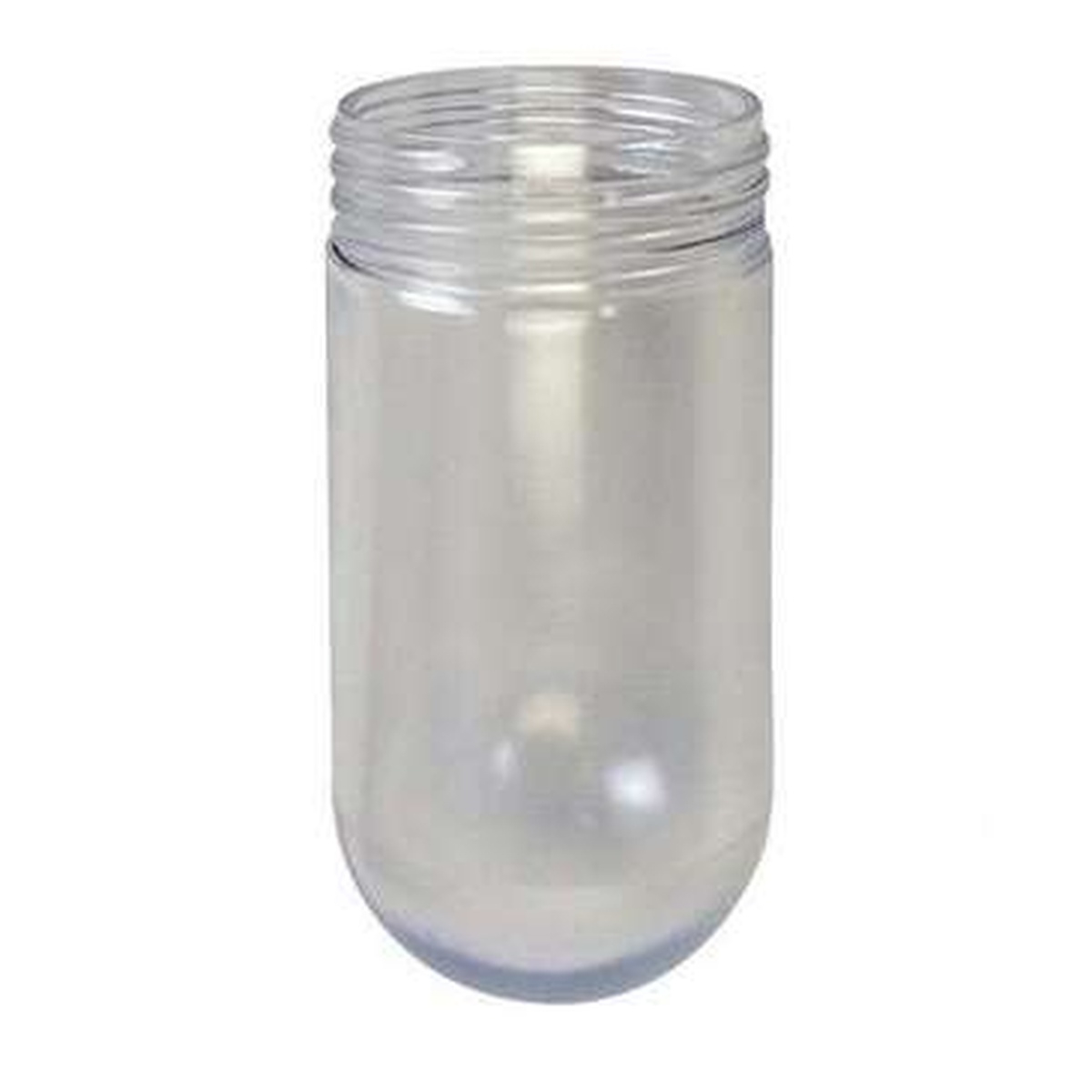 Clear heat tempered silicone-coated glass globe with threaded opening, 7 inch, for exhaust hood light covers