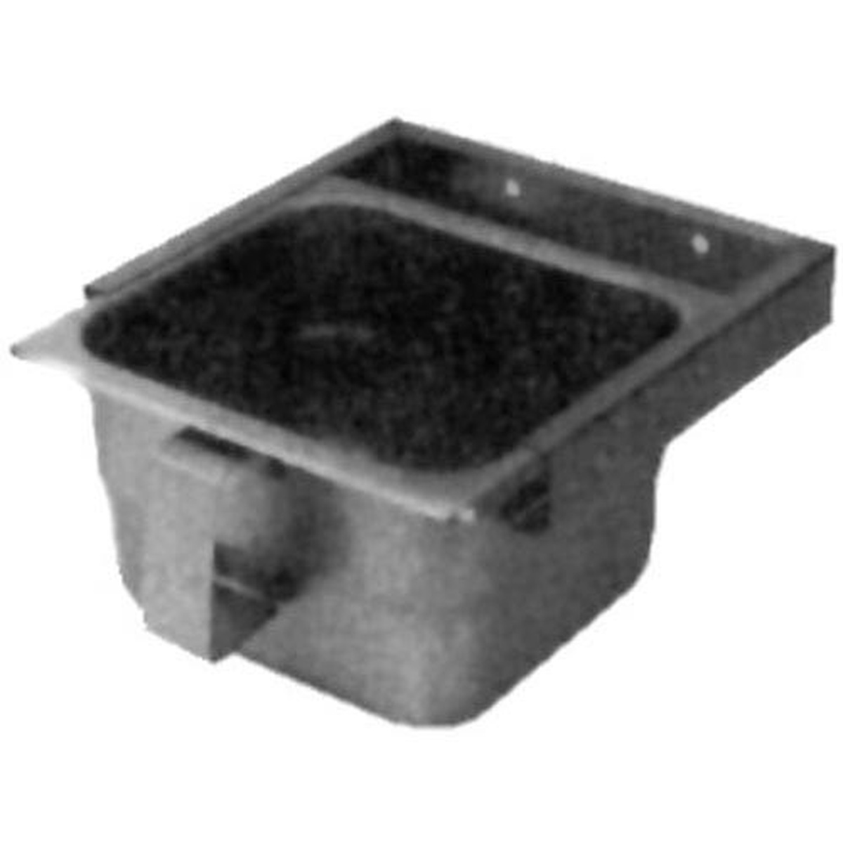 Stainless steel grease cup with canopy-mount bracket, showing overall assembly