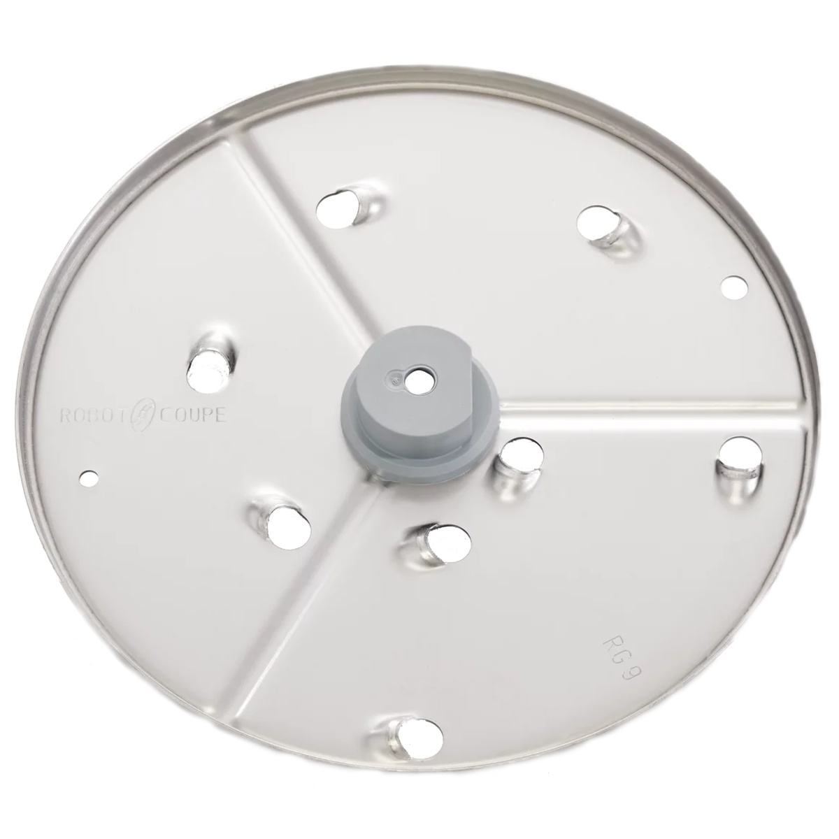 Robot Coupe grating disc back view showing mounting hub