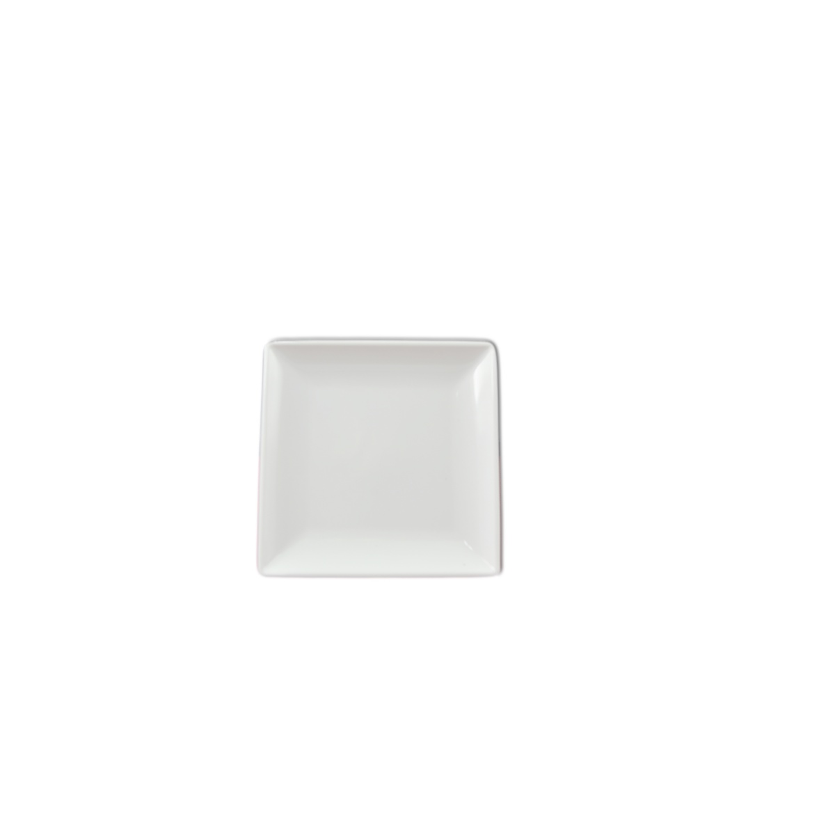 Thunder Group 29004WT white square melamine plate, top-down view