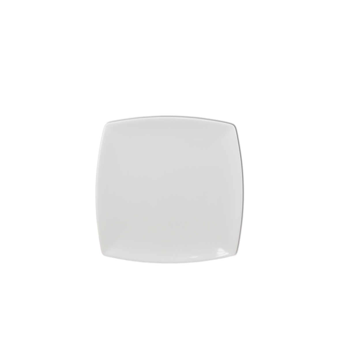Thunder Group 29010WT 10-inch square classic white melamine plate, top-down view