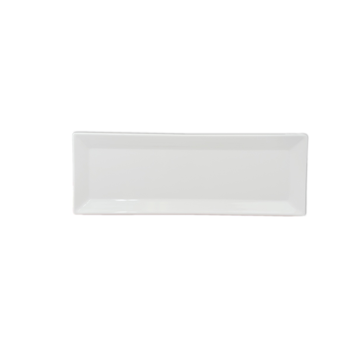 Thunder Group 29115WT white rectangular melamine plate, top-down view