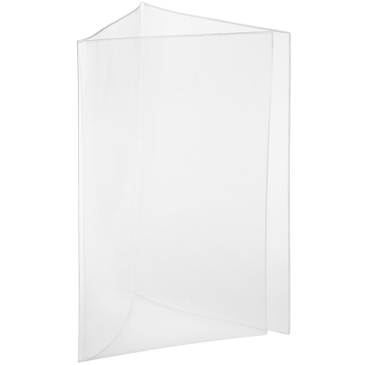 H. Risch clear triple panel fold-out vinyl menu cover, open to show three panels