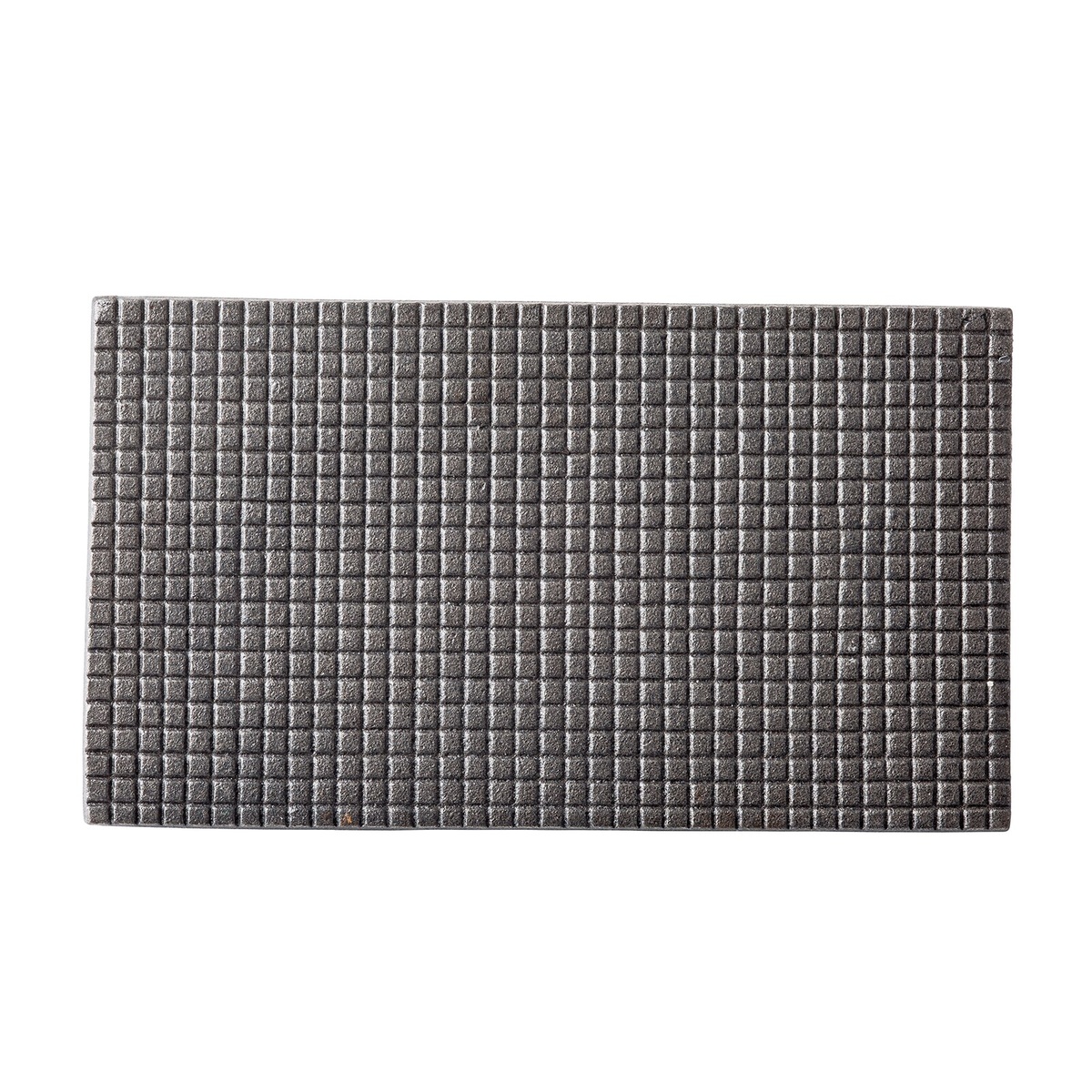Bottom view of TableCraft steak weight showing textured grid pattern