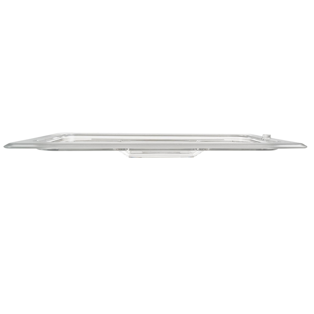 Cambro 30CWCH135 clear food pan cover side profile view showing low-profile handle