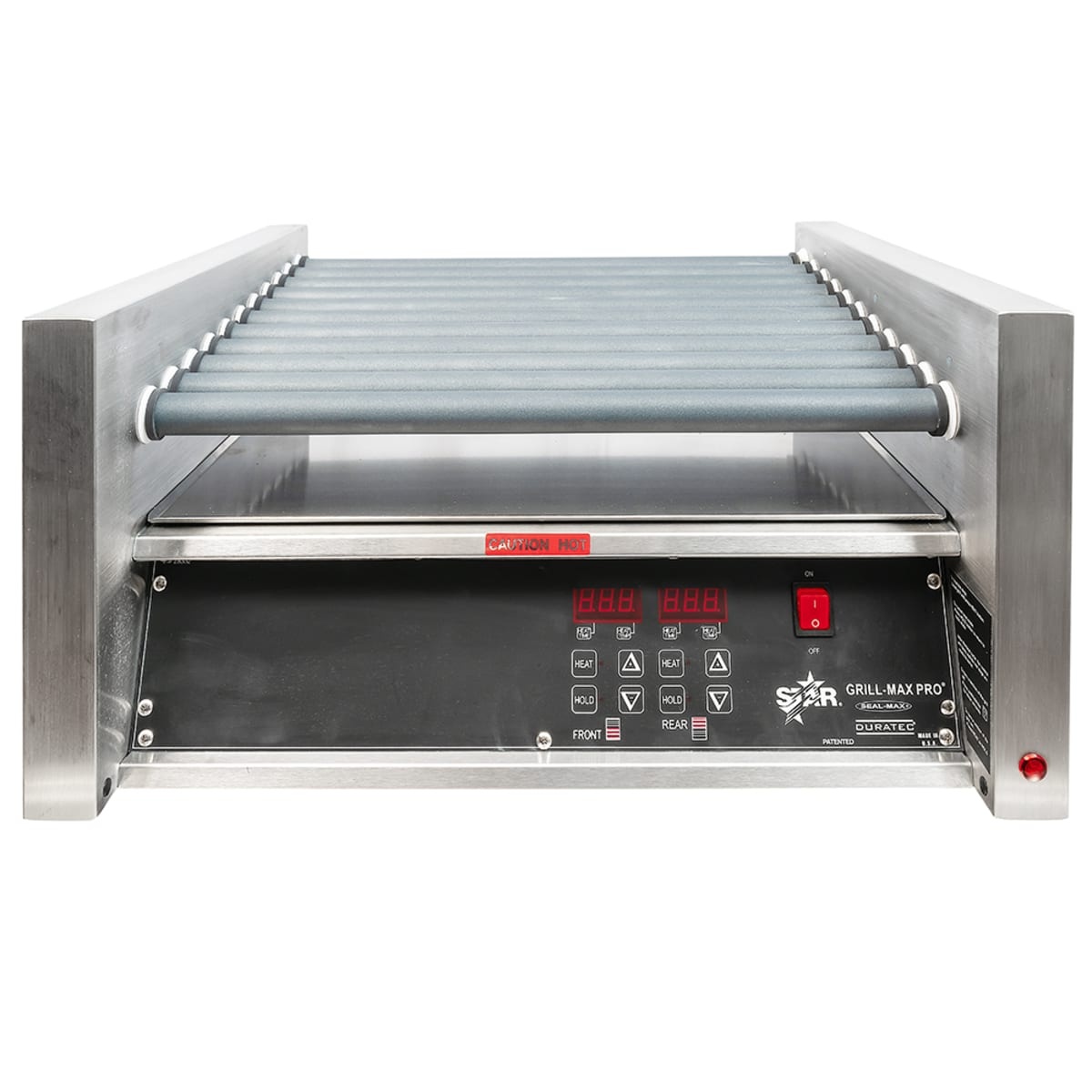 Star 30SCE Grill-Max Pro hot dog roller grill front view showing dual LED display and electronic heat/hold controls
