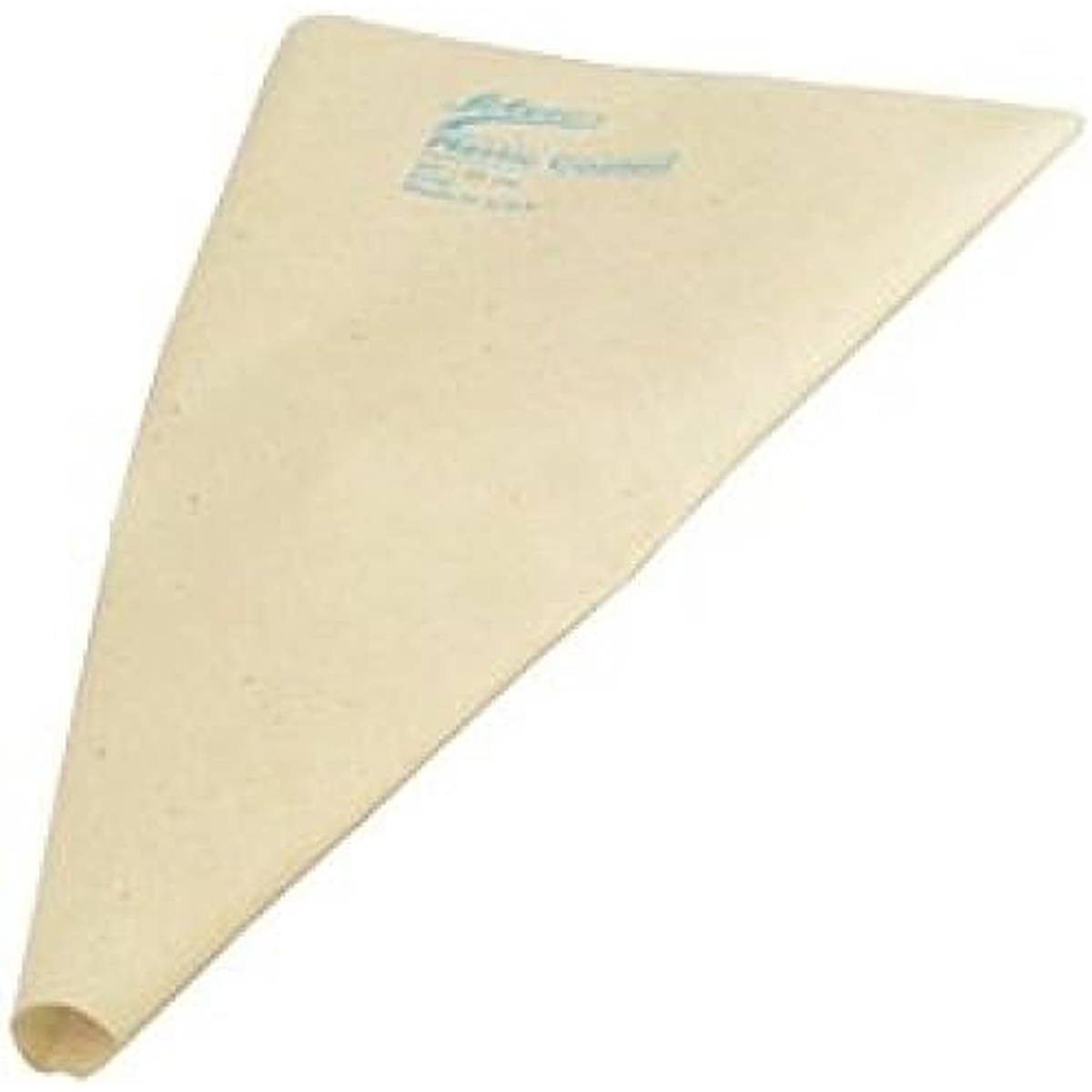 Ateco 14-inch plastic coated canvas pastry bag shown at an angle revealing the tip opening and flexible body