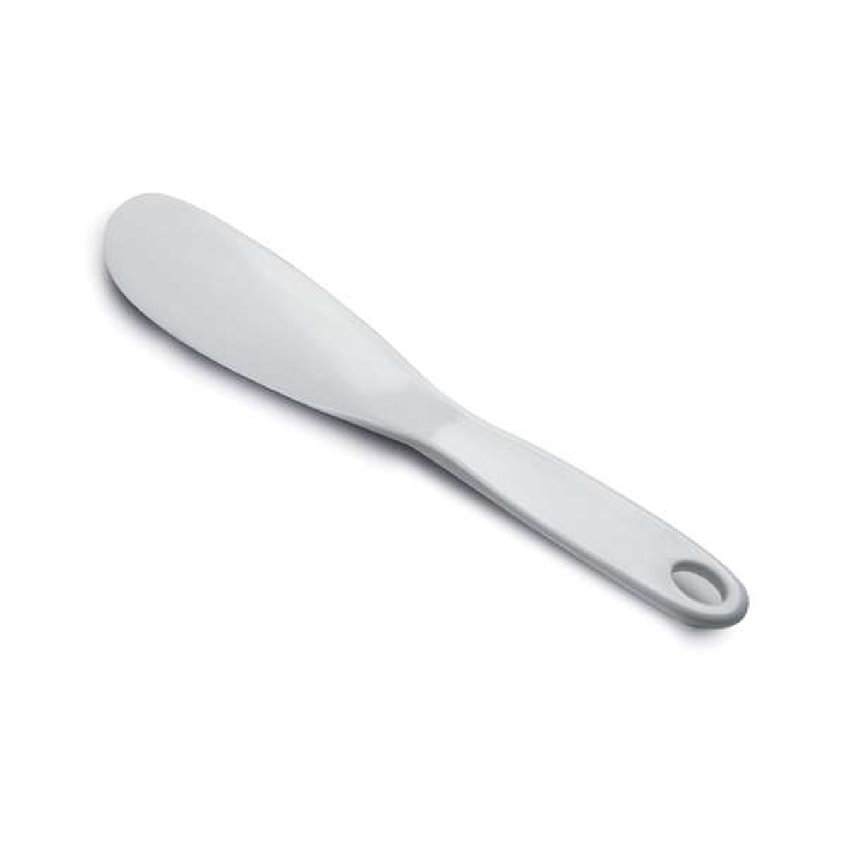 Norpro white nylon spatula scraper shown solo on white background