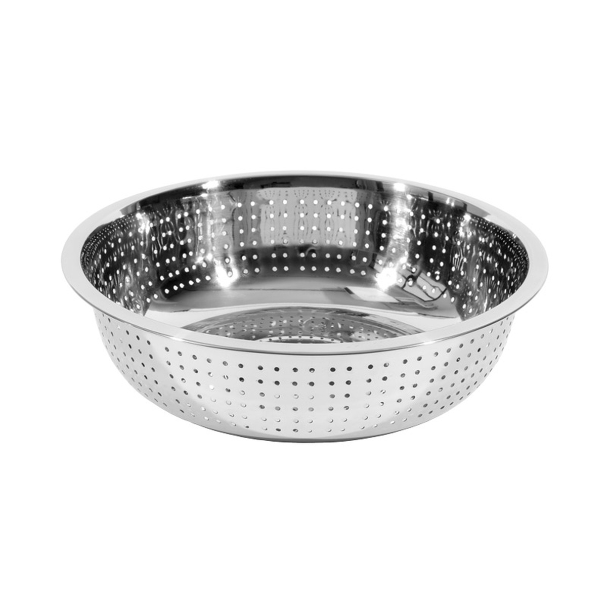 Town Food Service 31711 11-inch Chinese style stainless steel colander with small perforations and wide rim