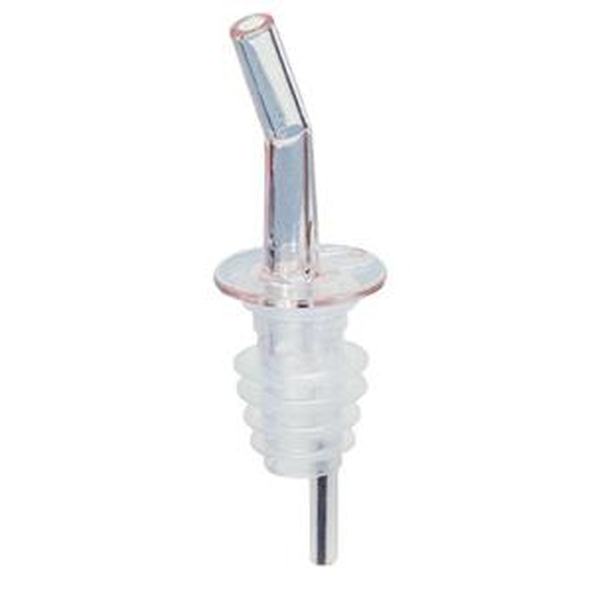 Spill-Stop Whiskeygate 320-00 clear no-collar liquor pourer with SAN plastic body and Ultrathane cork