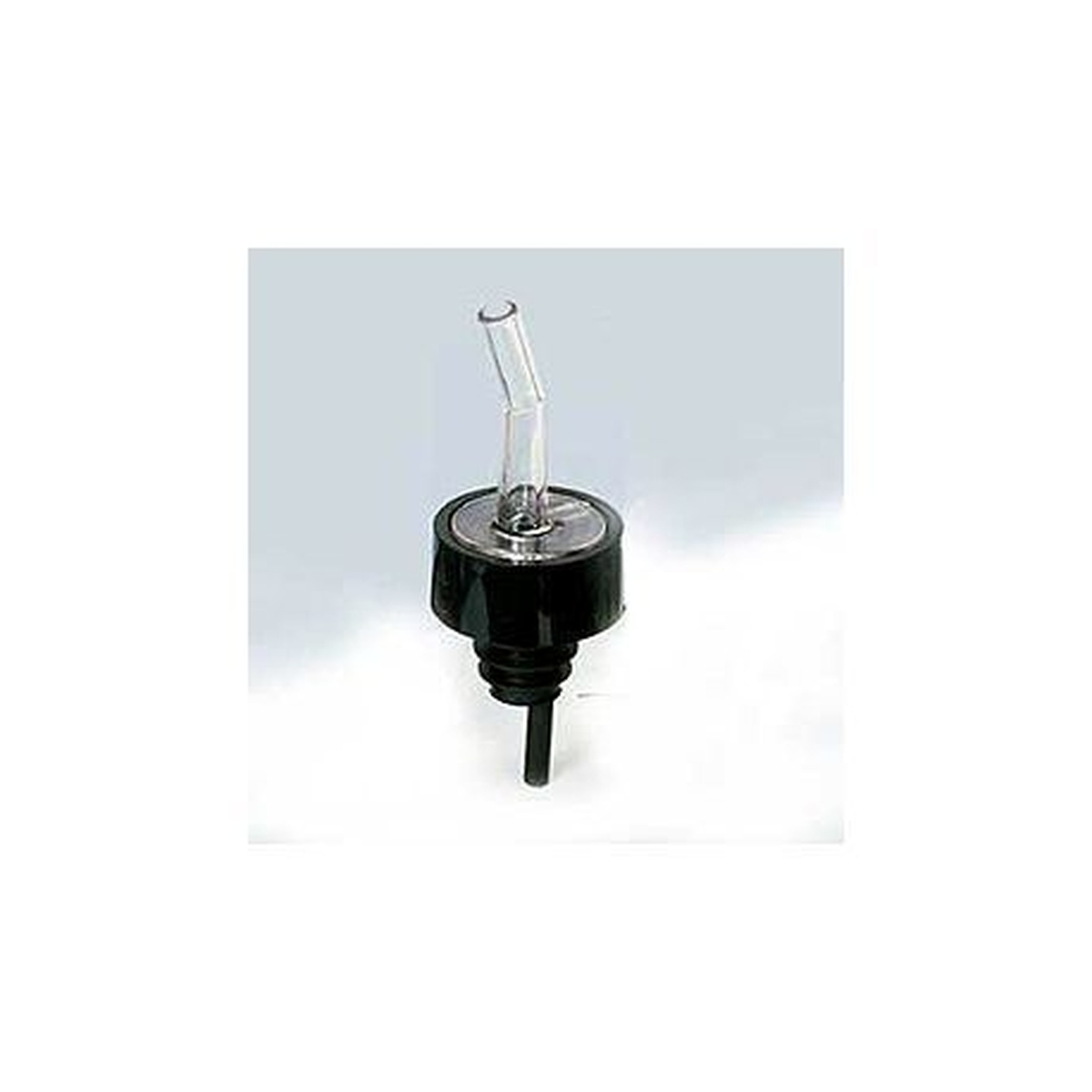 Spill-Stop 320-01 Whiskeygate liquor pourer with clear plastic spout and black collar ultrathane cork