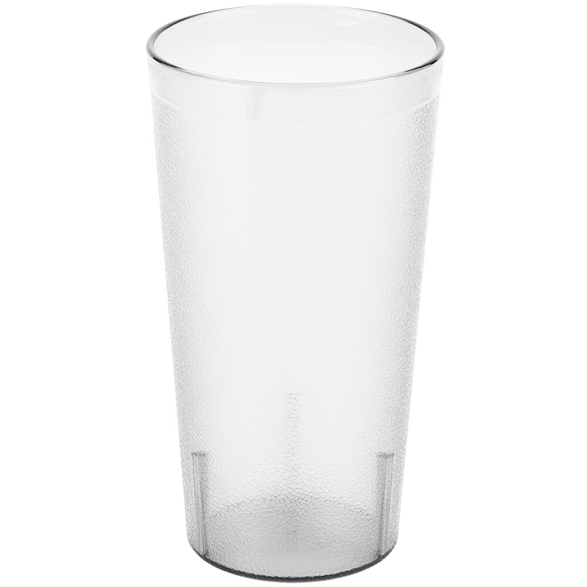 Cambro 3200P2152 Colorware 32 oz. clear SAN plastic tumbler with textured pebbled exterior and interior stacking lugs
