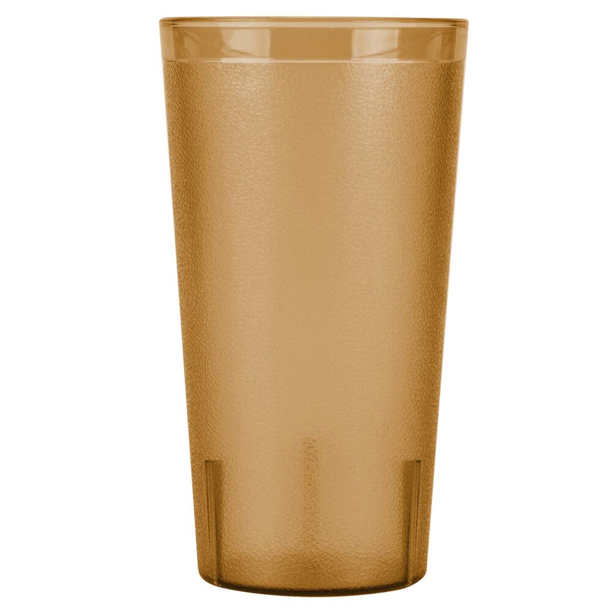 Cambro 3200P2153 32 oz amber textured SAN plastic tumbler on white background