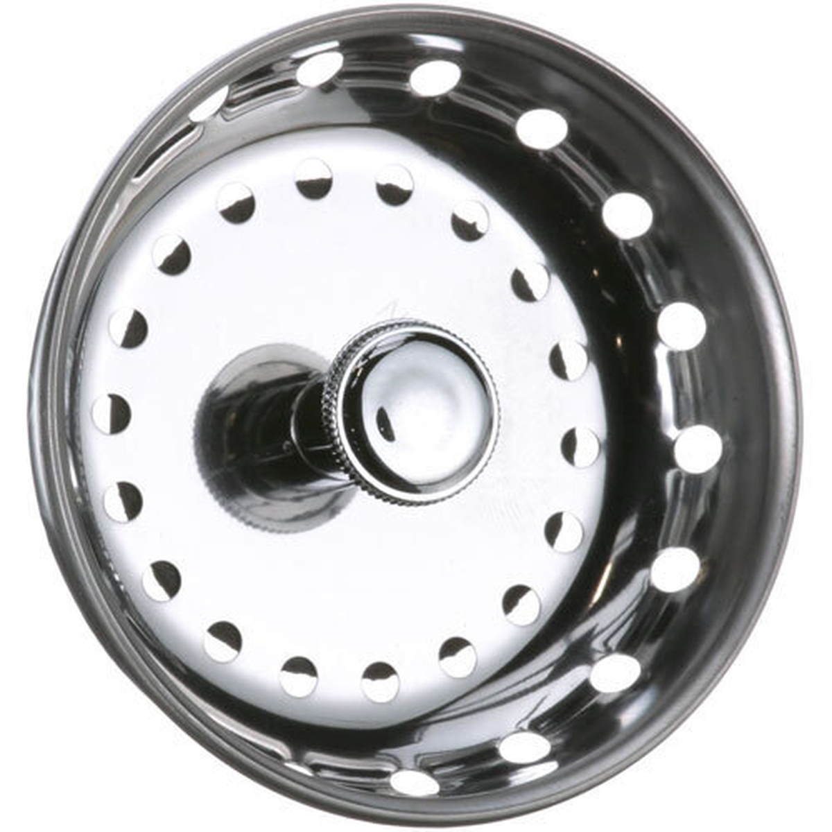 AllPoints 321215 stainless steel universal replacement sink basket with fixed plastic center post and perforated rim