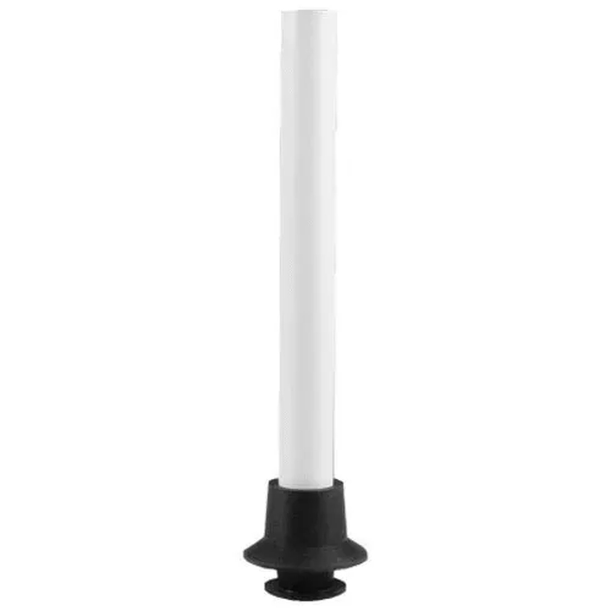 AllPoints 321975 white plastic overflow tube with black rubber seal base, 7 inches tall