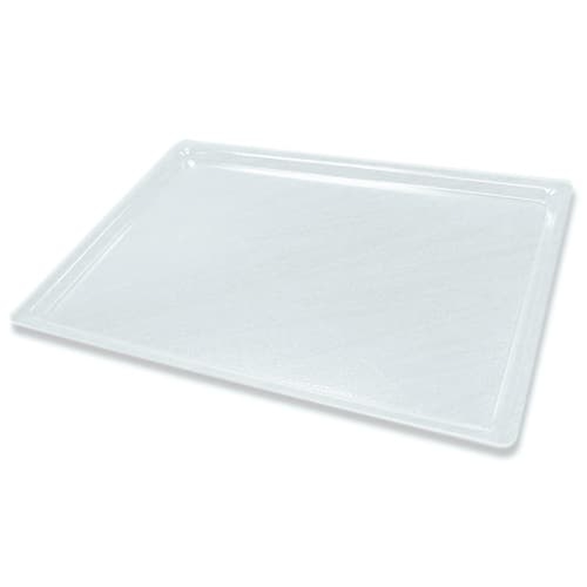 Cal-Mil 325-13-12 clear acrylic rectangular display tray, 13 inches wide by 18 inches deep with shallow 1-inch raised edge