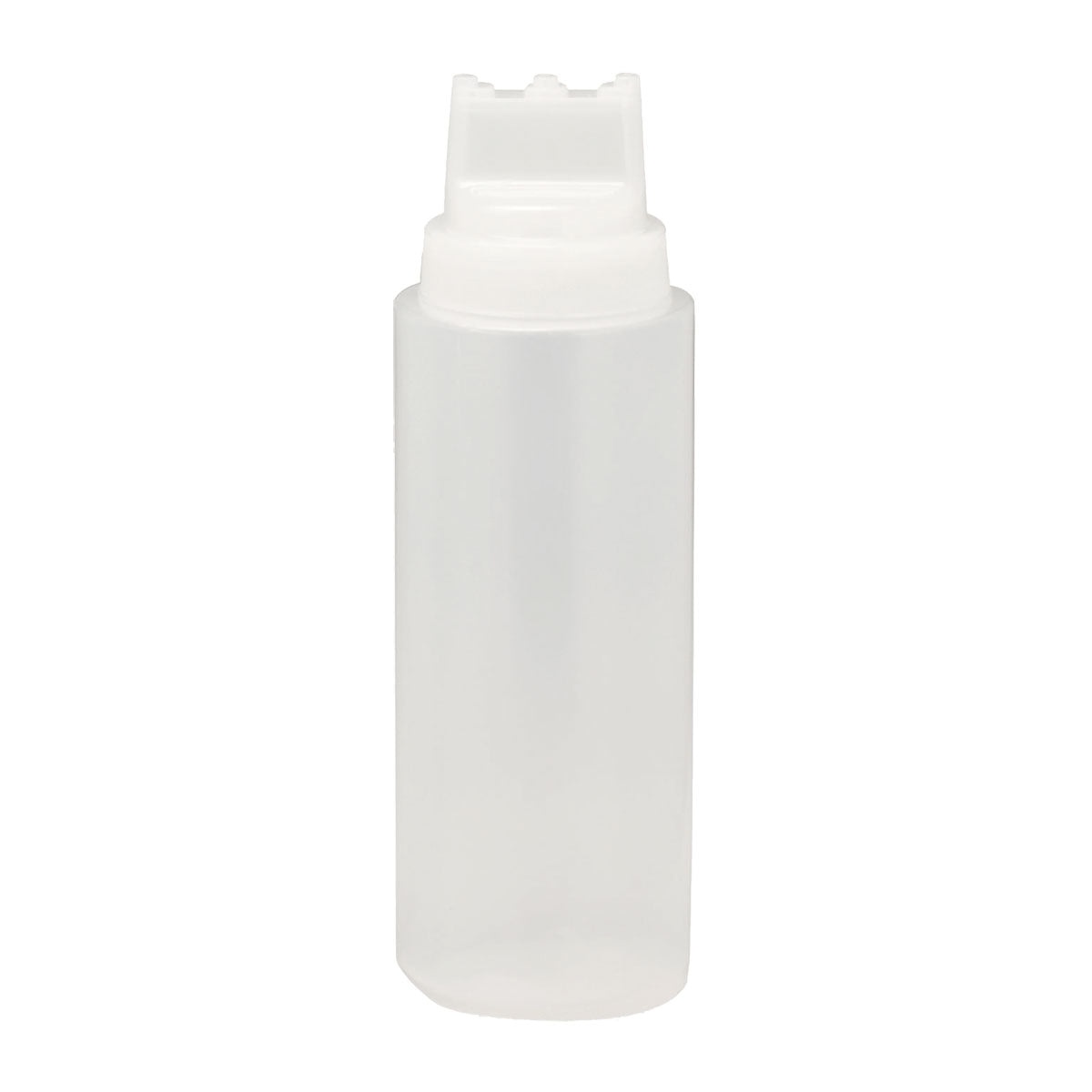 Tablecraft 3263C3 32 oz SelecTop wide mouth squeeze bottle with three-tip lid, natural plastic
