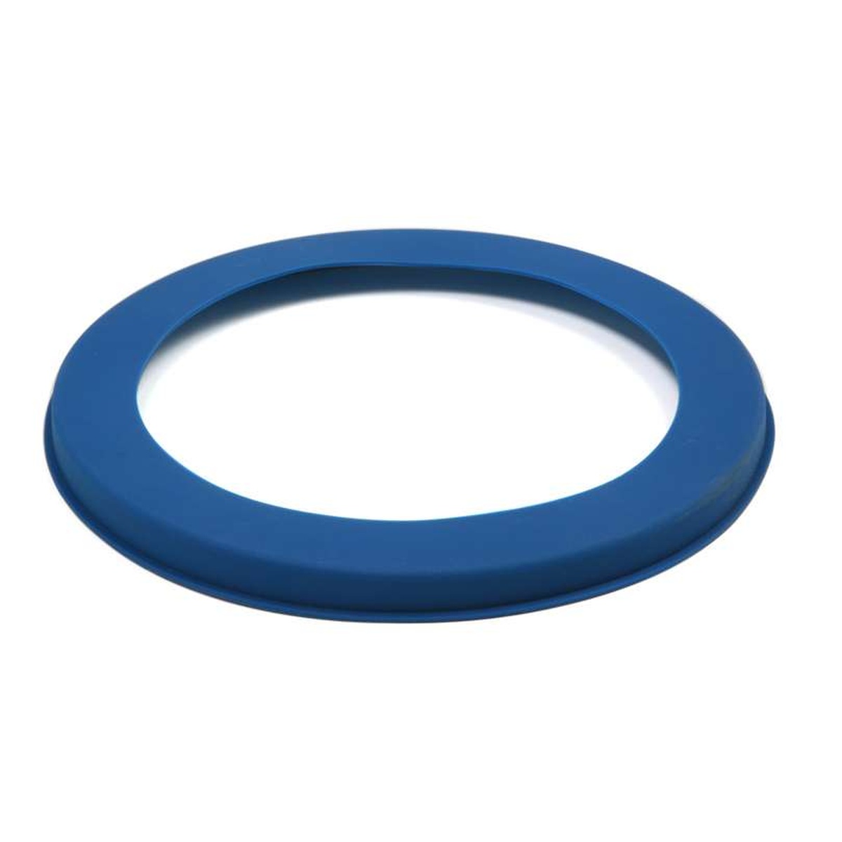 Norpro blue silicone pie crust shield ring shown on white background