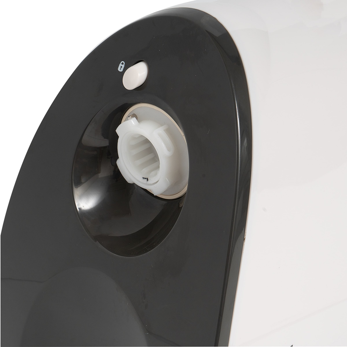 Close-up of the grinder drive coupling and housing