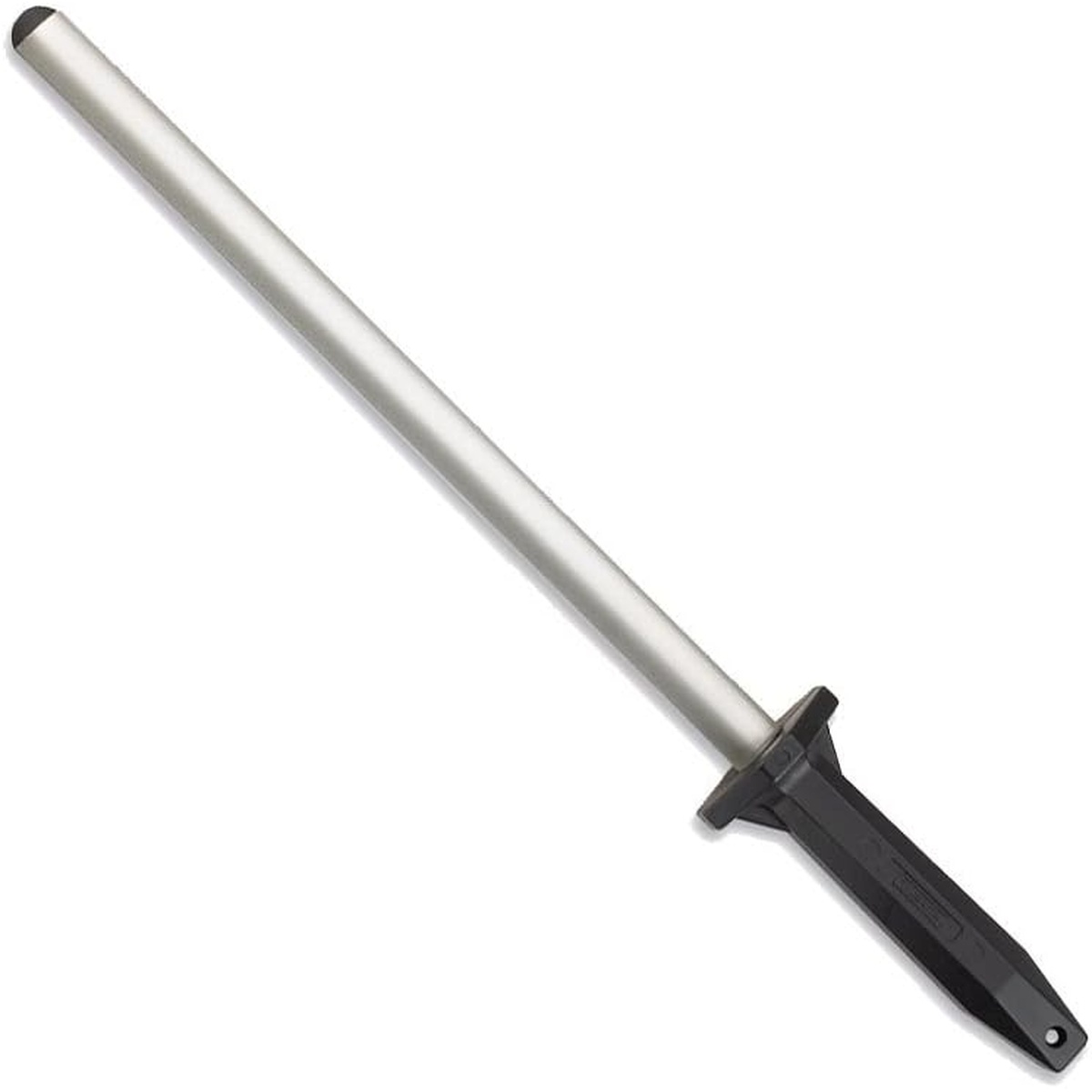 Mundial 3311-12 12-inch diamond sharpening steel with silver rod and black poly handle