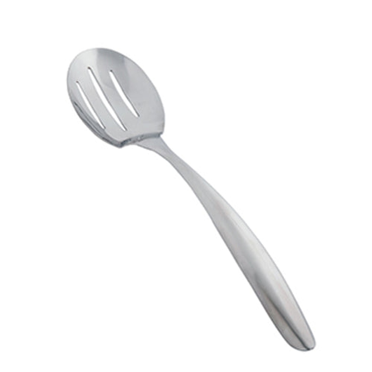 TableCraft Dalton II brushed stainless steel slotted spoon with hollow handle