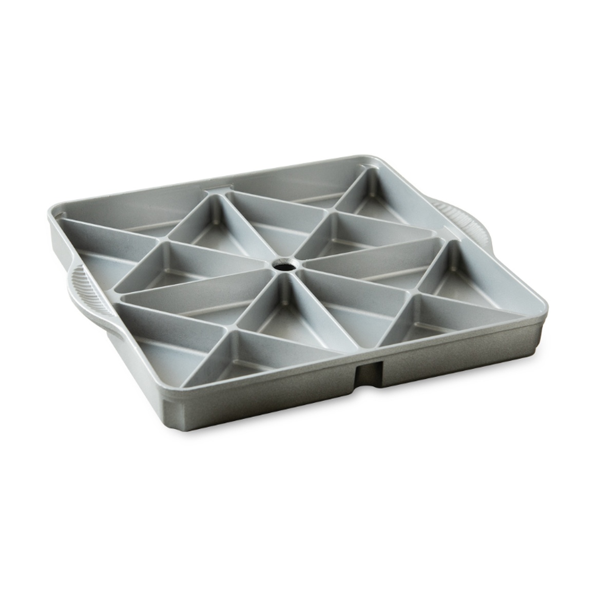Nordic Ware Mini Scone Pan with 8 triangular cavities arranged in a star pattern, cast aluminum construction