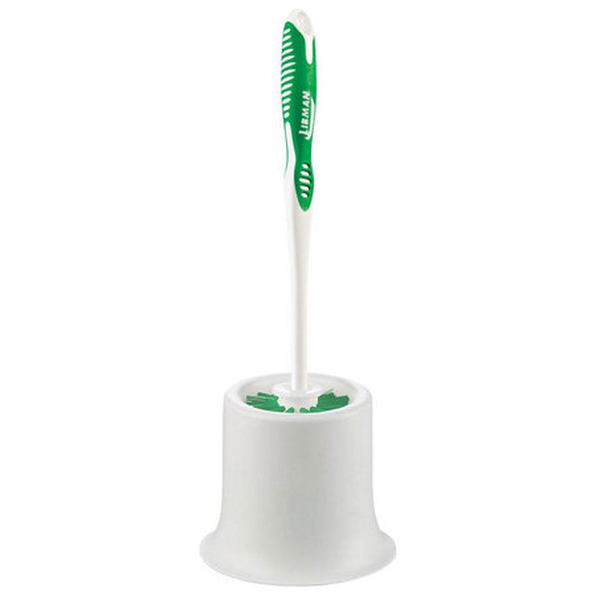 Libman Commercial 34 toilet bowl brush with white caddy cup, green handle