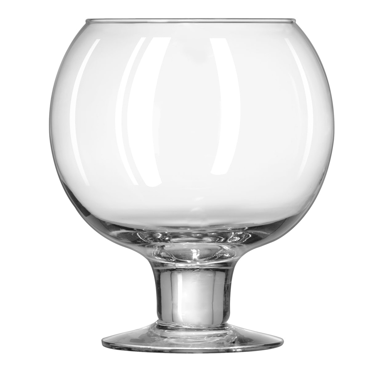 Libbey 3408 Super Globe 51 oz clear footed globe glass on white background