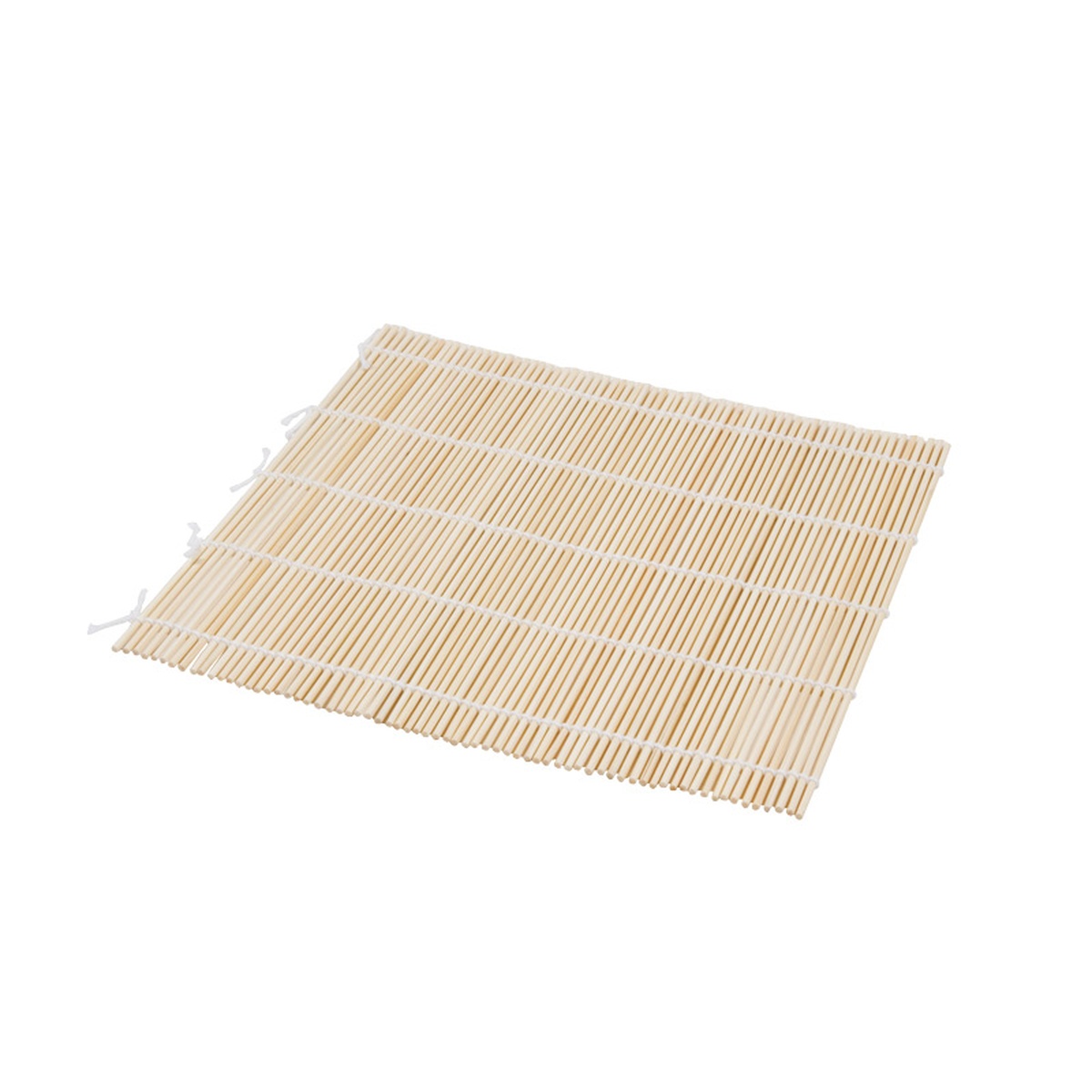 Town Food Service 34256 natural bamboo sushi rolling mat, 9-1/2 x 9-1/2 inches, on white background
