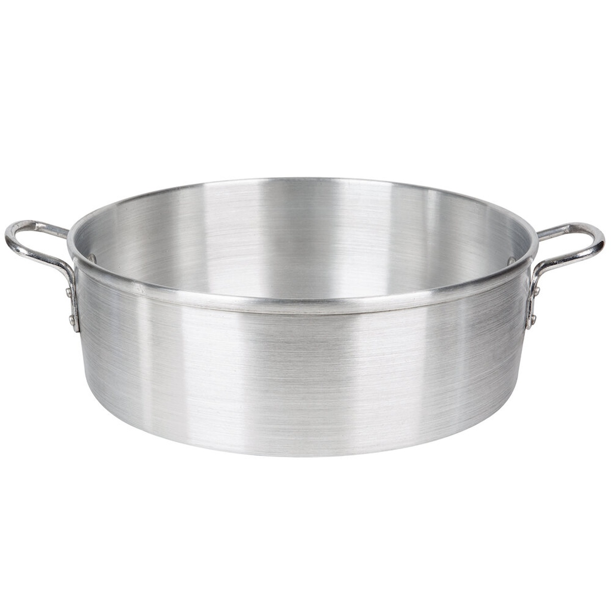 Town 34616 aluminum steamer water pan with two riveted handles, top-angle view