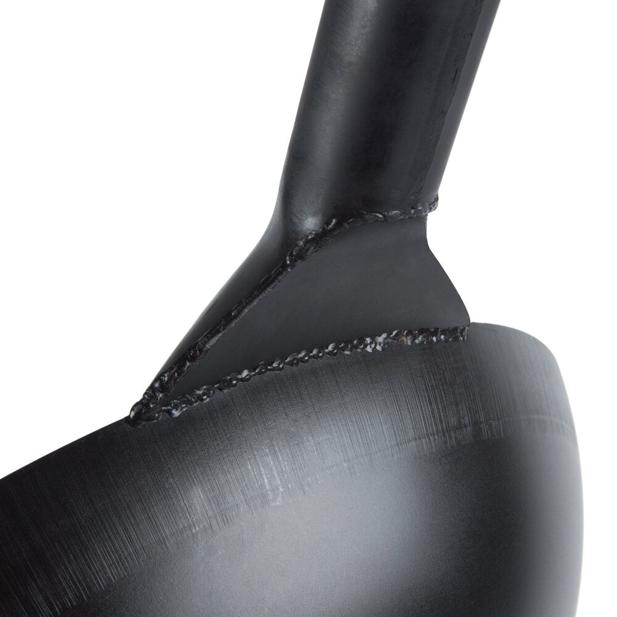 Close-up detail of welded handle connection on the Town 34700 carbon steel Mandarin wok