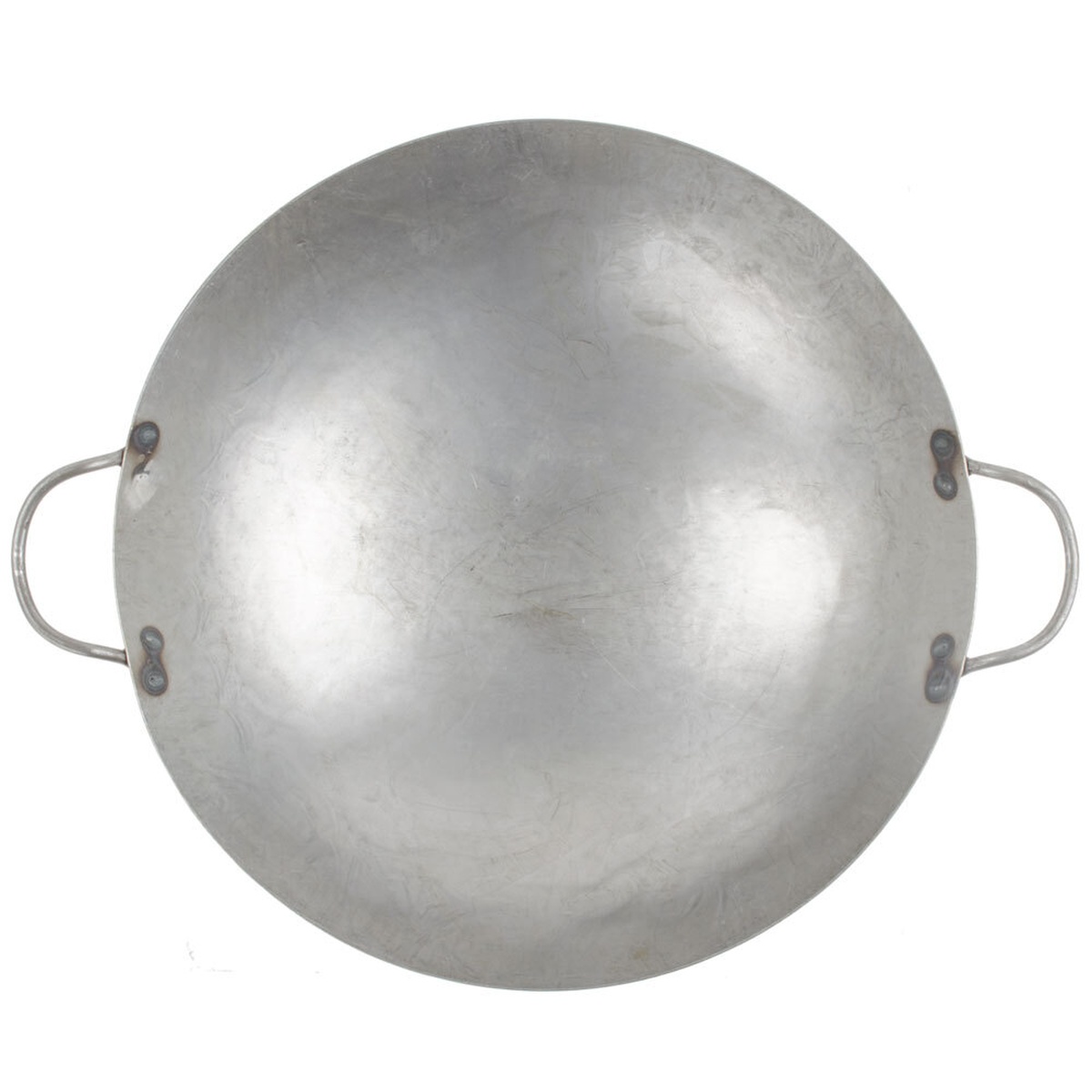 Town 34718 18-inch Cantonese wok, top-down view showing full round cooking surface and welded loop handles on each side