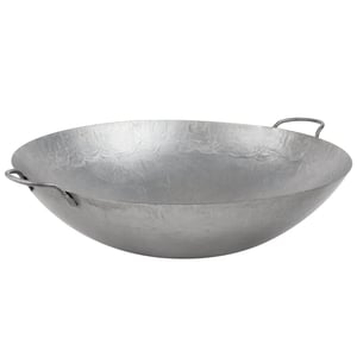 Town 34722 22-inch hand-hammered Cantonese wok, alternate side angle showing overall profile and handle placement