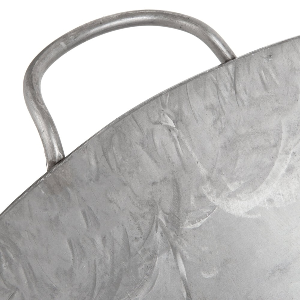 Close-up detail of the sturdy welded loop handle on the Town Cantonese wok