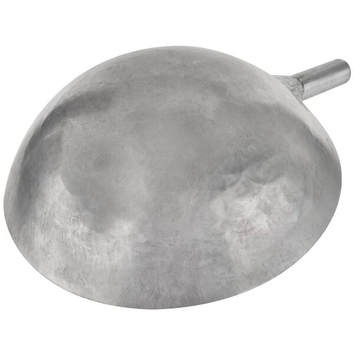 Bottom and side view of Town 34734 wok showing rounded Peking bottom and steel stem handle