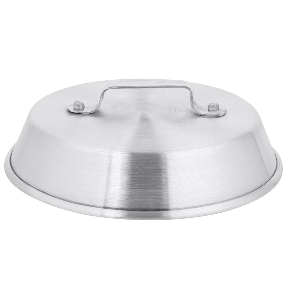 Town 34911 11-1/2 inch aluminum dome wok cover with riveted handle on white background